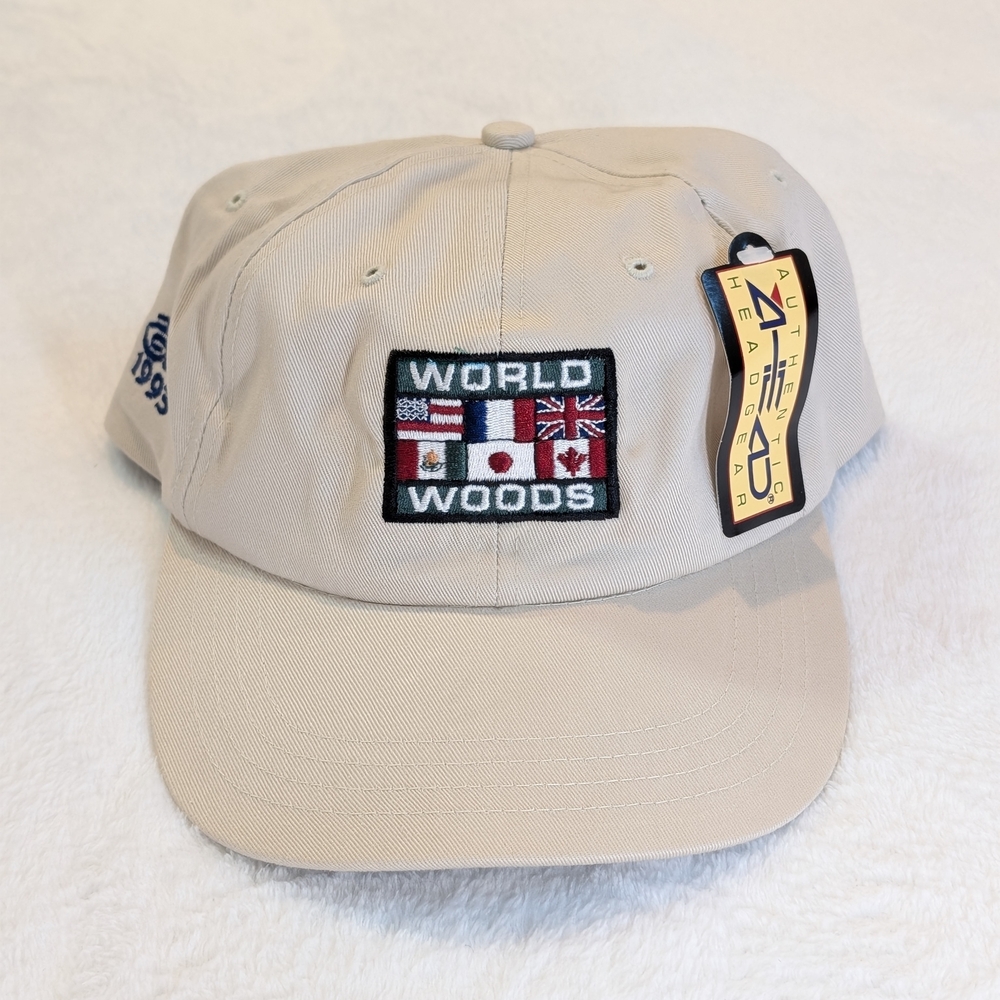 VTG Beige Strapback World Woods Golf Club Hat‎ NWT